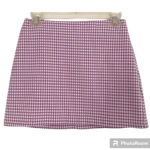 Urban Outfitters Gingham Lavender Purple Mini Skirt-XS TP